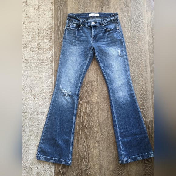 NWOT KanCan Distressed Blue Flare Jeans